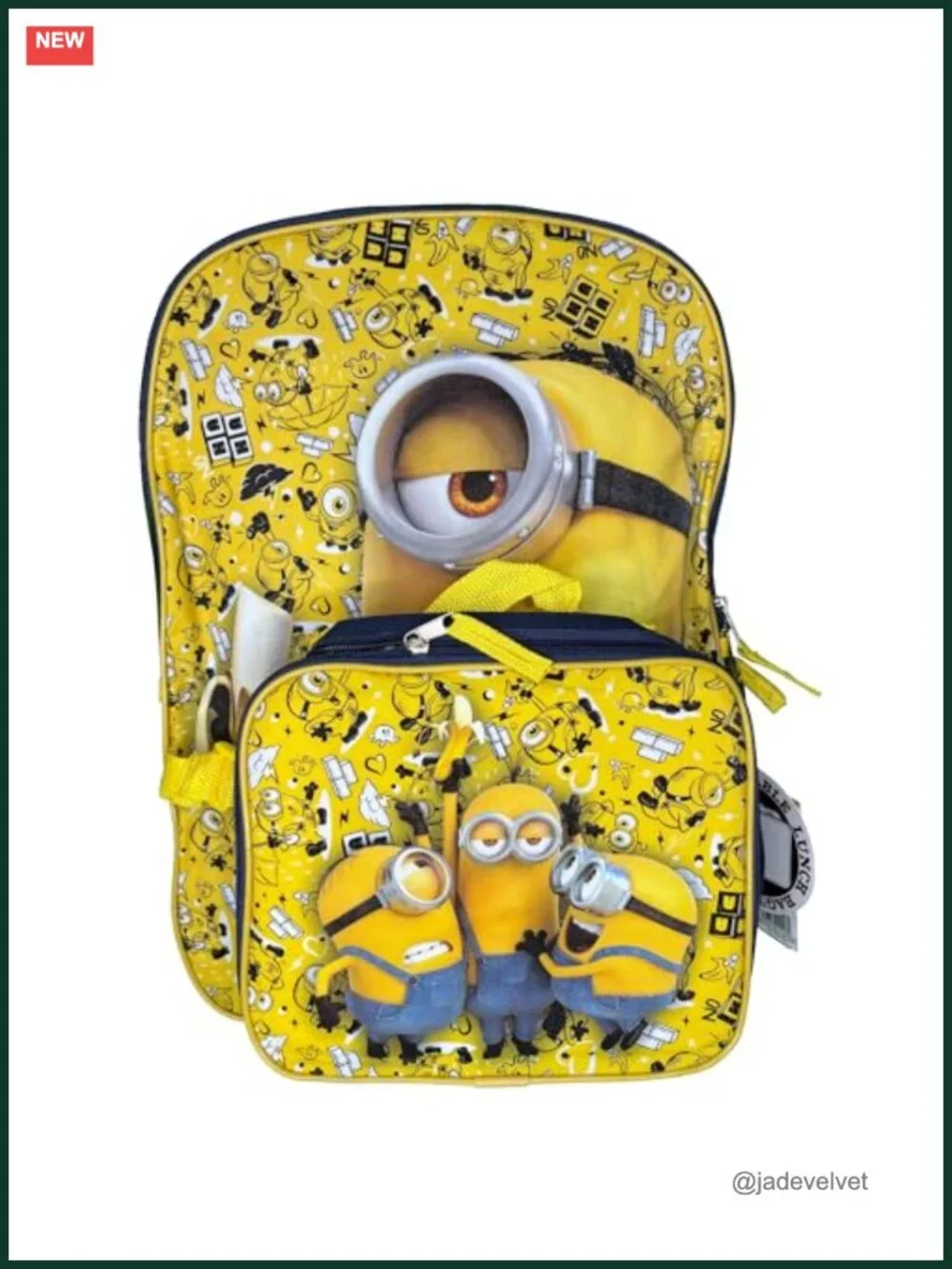 Despicable Me Minions Full Size 16 Inch Backpack with Detachable Lunch Box
